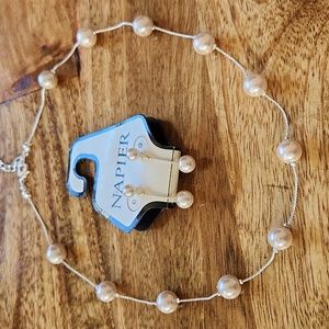 New {Napier} Light Pink Necklace & Stud Earrings Set